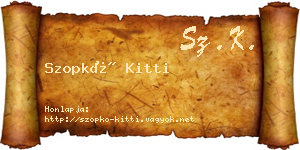 Szopkó Kitti névjegykártya