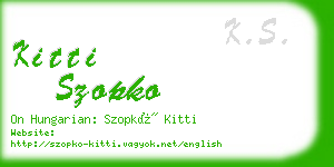 kitti szopko business card